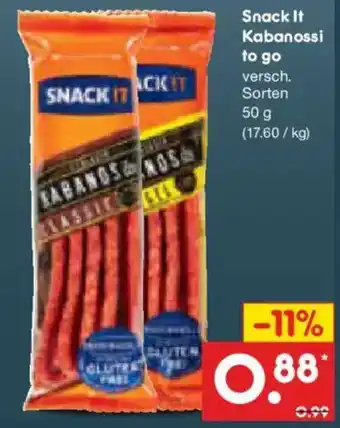 Netto Marken-Discount Snack It Kabanossi to go Angebot