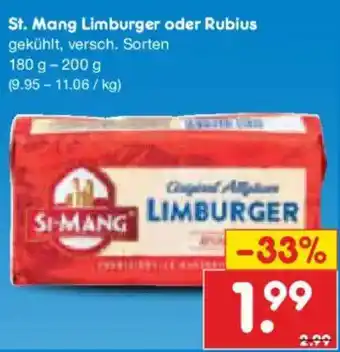 Netto Marken-Discount St. Mang Limburger oder Rubius Angebot