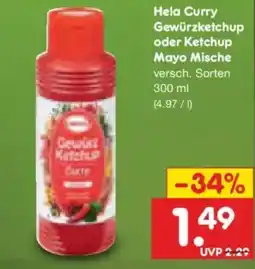 Netto Marken-Discount Hela Curry Gewürzketchup oder Ketchup Mayo Mische Angebot