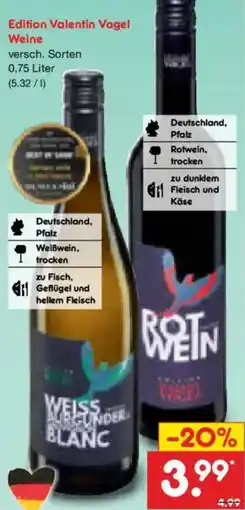 Netto Marken-Discount Edition Valentin Vogel Weine Angebot