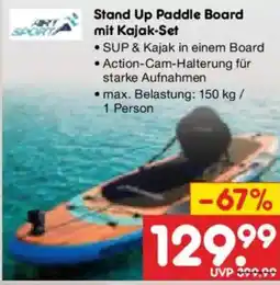 Netto Marken-Discount ARTSPORT Stand Up Paddle Board mit Kajak-Set Angebot