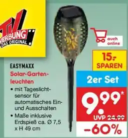 Netto Marken-Discount EASYMAXX Solar-Gartenleuchten Angebot