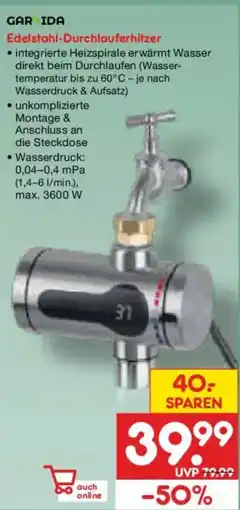 Netto Marken-Discount GAR IDA Edelstahl-Durchlauferhitzer Angebot