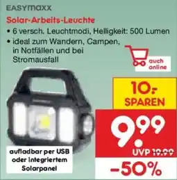 Netto Marken-Discount EASYMAXX Solar-Arbeits-Leuchte Angebot
