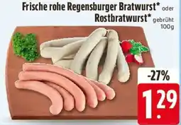 Edeka Frische rohe Regensburger Bratwurst oder Rostbratwurst Angebot