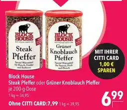 CITTI Markt Block House Steak Pfeffer oder Grüner Knoblauch Pfeffer Angebot