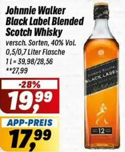 Simmel Johnnie Walker Black Label Blended Scotch Whisky Angebot