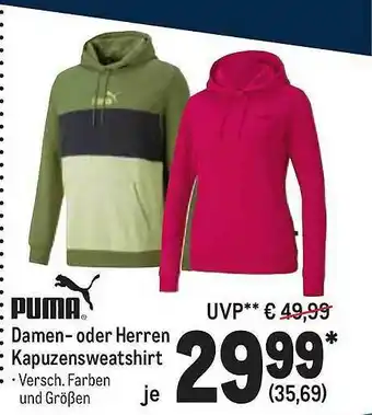 METRO Puma Damen- Oder Herren Kapuzensweatshirt Angebot