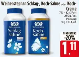 E-Center Weihenstephan Schlag-, Koch-Sahne oder Koch Creme Angebot