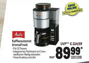 METRO Melitta Kaffeeautomat Aromafresh Angebot