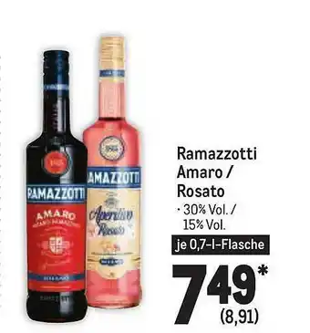 METRO Ramazzotti Amaro Oder Rosato Angebot