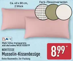 Aldi Nord NOVITESSE Musselin-Kissenbezüge Angebot