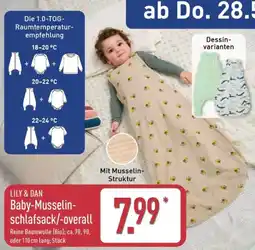 Aldi Nord LILY & DAN Baby-Musselinschlafsack/-overall Angebot