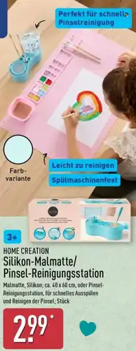 Aldi Nord HOME CREATION Silikon-Malmatte/ Pinsel-Reinigungsstation Angebot