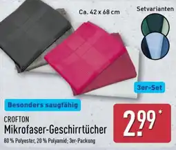 Aldi Nord CROFTON Mikrofaser-Geschirrtücher Angebot