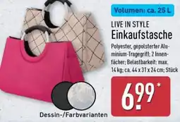 Aldi Nord LIVE IN STYLE Einkaufstasche Angebot