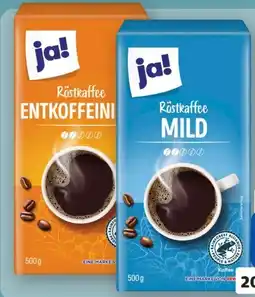 REWE Center ja! Röstkaffee Entkoffeiniert Angebot