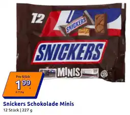 Action Snickers Schokolade Minis Angebot
