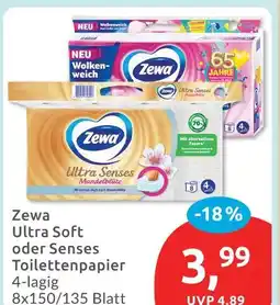 Budni Zewa ultra soft oder senses toilettenpapier Angebot