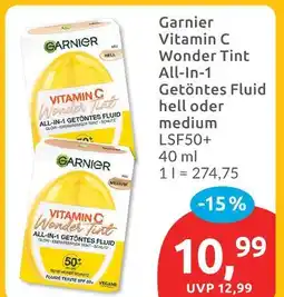 Budni Garnier vitamin c wonder tint all-in-1 getöntes fluid hell oder medium Angebot