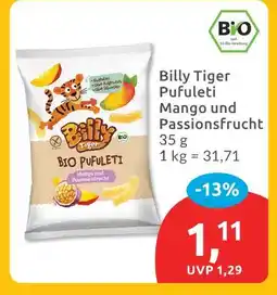 Budni Billy tiger bio pufuleti mango und passionsfrucht Angebot