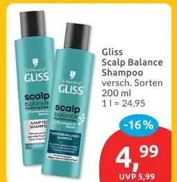 Budni Schwarzkopf gliss scalp balance shampoo Angebot