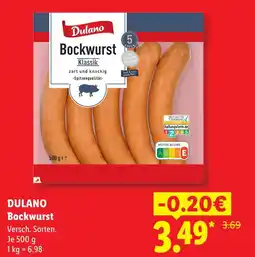 Lidl Dulano bockwurst klassik Angebot