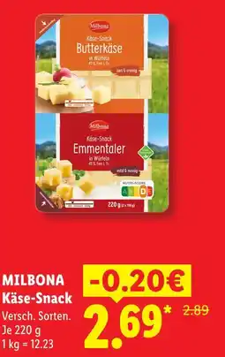 Lidl Milbona butterkäse käse-snack Angebot