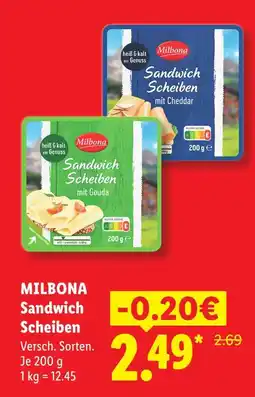 Lidl Milbona sandwich scheiben mit gouda Angebot