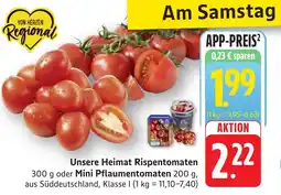 SBK Unsere Heimat Rispentomaten oder Mini Pflaumentomaten Angebot
