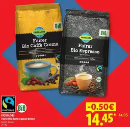 Lidl FAIRGLOBE Fairer Bio Kaffee ganze Bohne Angebot