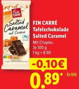 Lidl FIN CARRÉ Tafelschokolade Salted Caramel Angebot