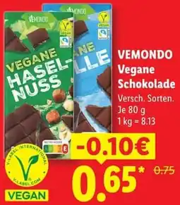 Lidl VEMONDO Vegane Schokolade Angebot