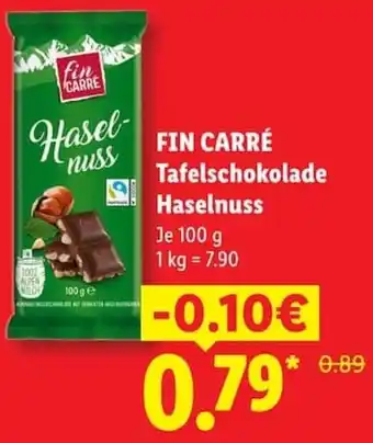 FIN CARRÉ Tafelschokolade Haselnuss