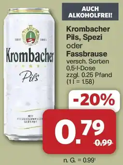 Famila Nord West Krombacher Pils, Spezi oder Fassbrause Angebot
