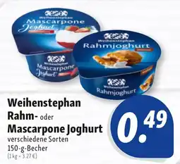 Nah & Frisch Weihenstephan Rahm- oder Mascarpone Joghurt Angebot