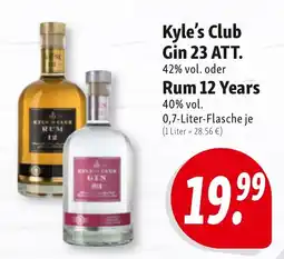 Nah & Frisch Kyle's Club Gin 23 ATT. oder Rum 12 Years Angebot