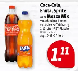 Nah & Frisch Coca-Cola, Fanta, Sprite oder Mezzo Mix Angebot