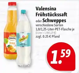 Nah & Frisch Valensina Frühstückssaft oder Schweppes Angebot