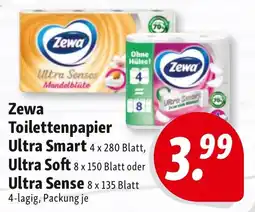 Nah & Frisch Zewa Toilettenpapier, Ultra Smart, Ultra Soft oder Ultra Sense Angebot