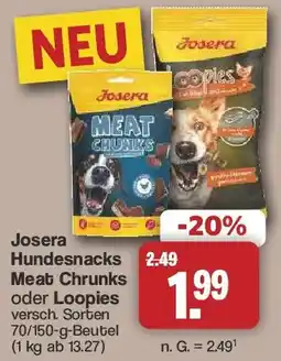 Famila Nord West Josera Hundesnacks Meat Chrunks oder Loopies Angebot