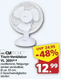 Famila Nord West CLATRONIC Tisch-Ventilator VL 3601 Angebot