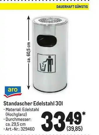 METRO Aro Standascher Edelstahl Angebot