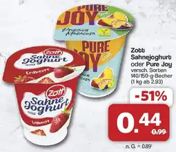 Famila Nord West Zott Sahnejoghurt oder Pure Joy Angebot