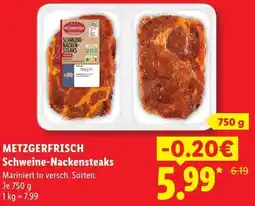 Lidl METZGERFRISCH Schweine-Nackensteaks Angebot