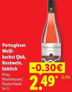 Lidl Portugieser Weißherbst QbA, Roséwein, lieblich Angebot