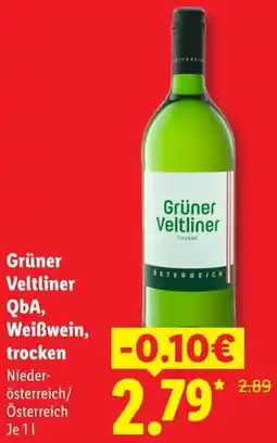 Lidl Grüner Veltliner QbA, Weißwein, trocken Angebot