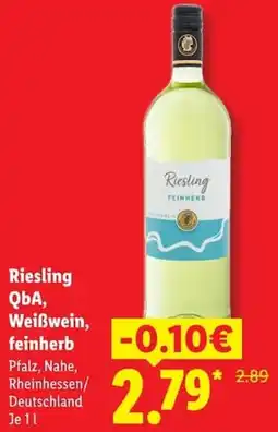 Lidl Riesling QbA, Weißwein, feinherb Angebot