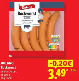 Lidl DULANO Bockwurst Angebot