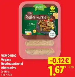 Lidl VEMONDO Vegane Rostbratwurstel Alternative Angebot